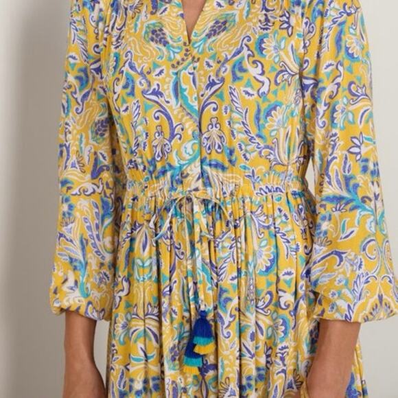 Soft Surroundings Mandisa Challis Lace Yoke Midi Dress Women's Size XL NEW - Picture 2 of 13